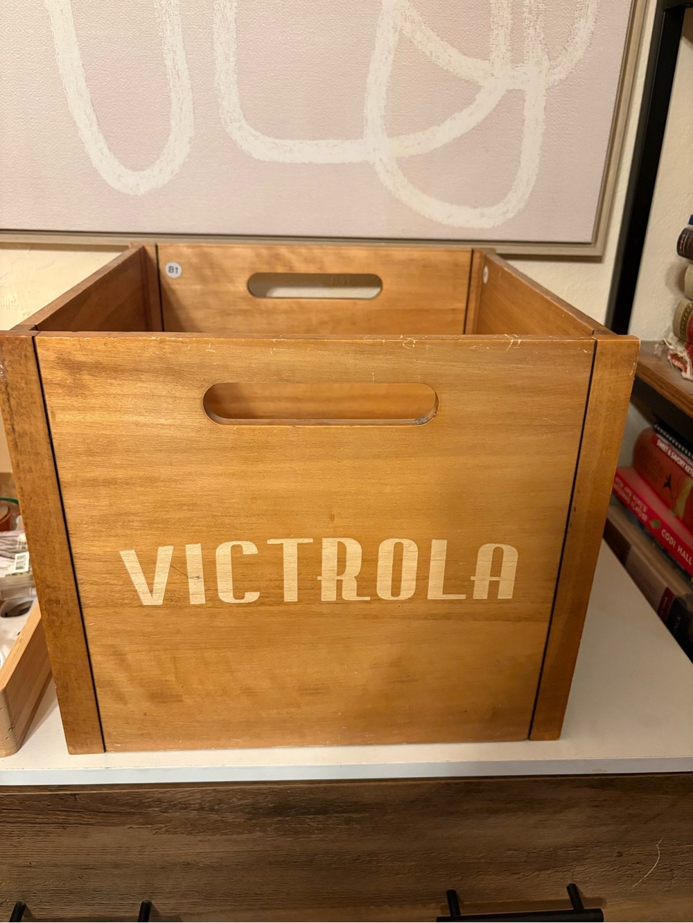 Victrola Wooden Storage Crate - Natural Wood